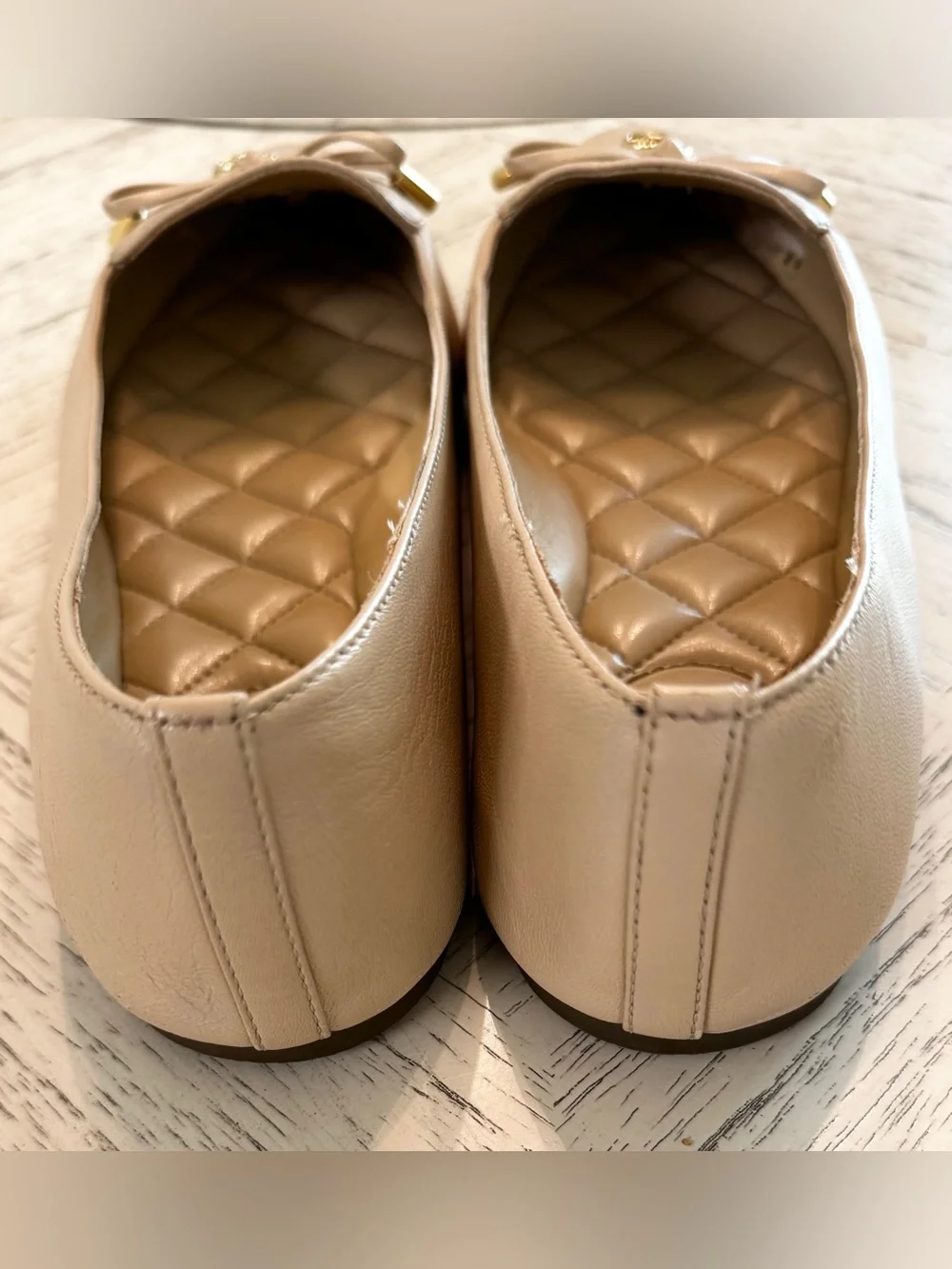 MICHAEL Michael Kors Nancy Nude Leather Pointed Toe Loafer Flats 8.5M